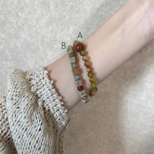 【Penny珮妮】復古文藝天然石手鍊約6mm2款可選(母親節禮物/交換禮物/送女友/送閨蜜/生日禮物/情人節)