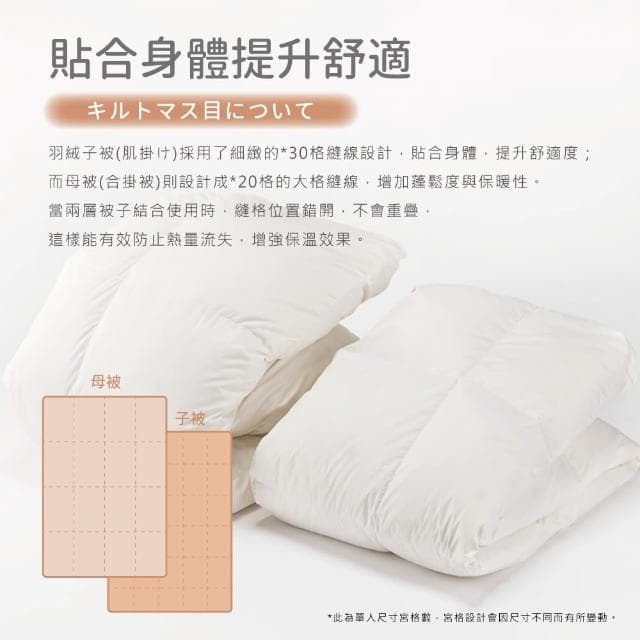 【京都西川】西川Nishikawa日本JIS70D羽絨和掛被-雙人180X210cm(雙人羽絨被/子母被/冬被)