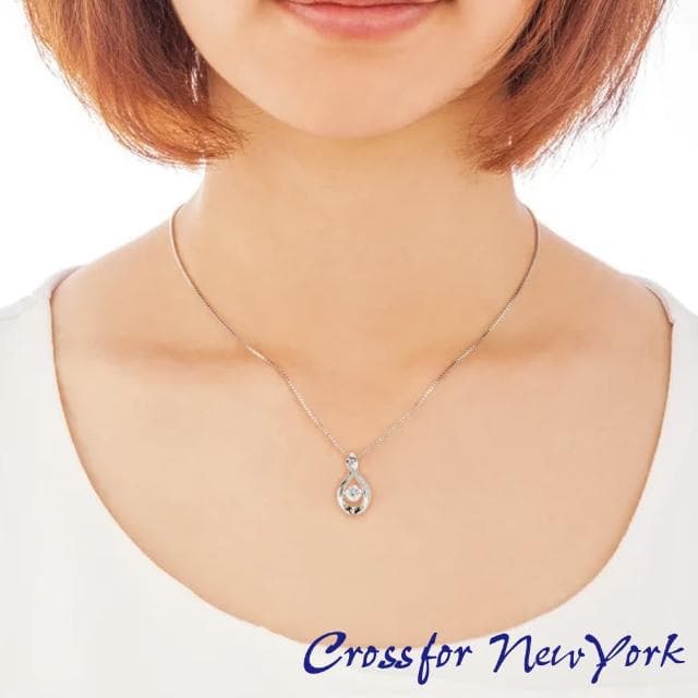 【Crossfor New York】日本原裝純銀懸浮閃動項鍊 -day絢日(提袋 禮盒 生日禮物 情人節送禮)