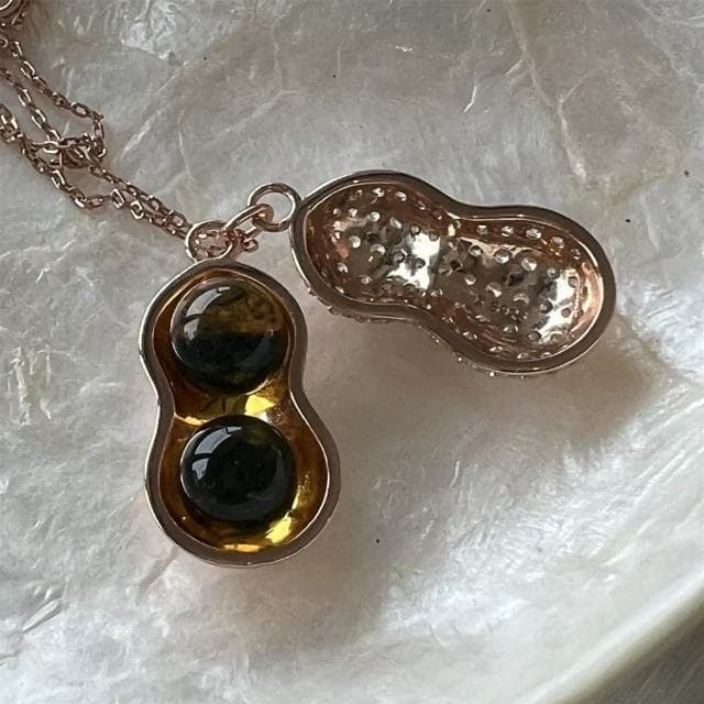 【Penny珮妮】墨西哥藍珀8mm好事花生項鍊(母親節禮物/交換禮物/送女友/送閨蜜/生日禮物/情人節)