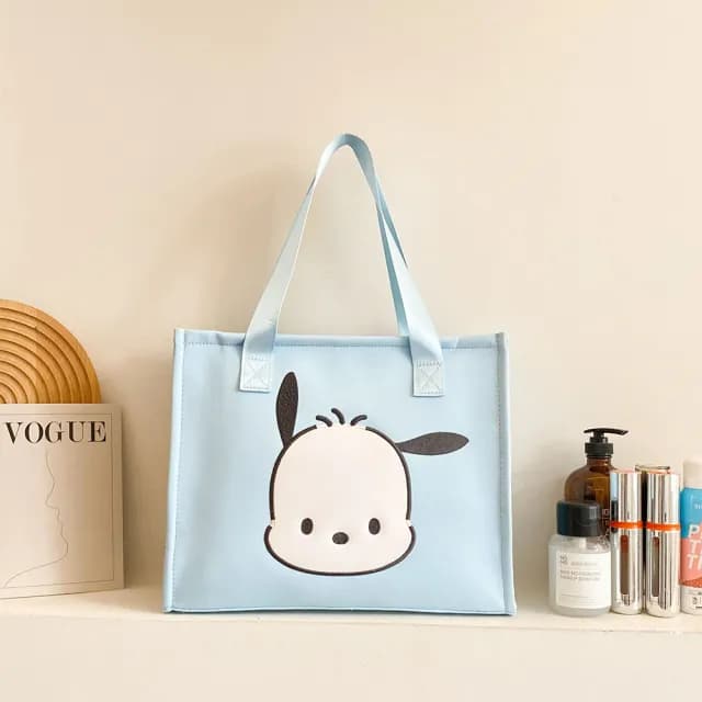【SANRIO 三麗鷗】父親節禮物 可愛大頭像造型大容量手提袋單肩手提包-酷洛米/美樂蒂/帕洽狗(平