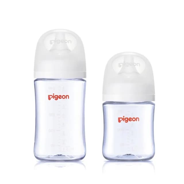 【Pigeon 貝親】第三代母乳實感T-ester奶瓶240ml+160ml-純淨白(寬口奶瓶 防脹氣 無雙酚A)