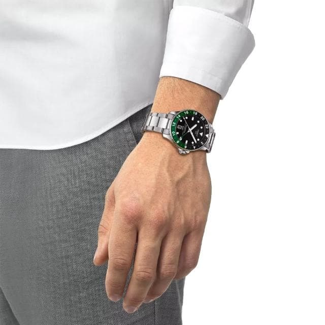 【TISSOT 天梭】SEASTAR 1000 海星系列 GMT潛水腕錶 母親節 禮物 推薦(T1208521105100)