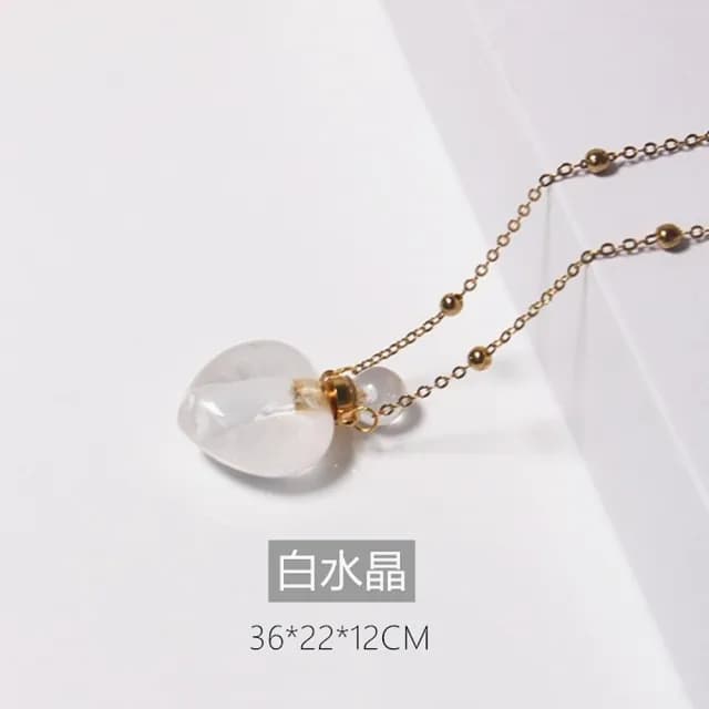 【Penny珮妮】水晶心型迷你香水精油瓶項鍊毛衣鍊4款可選(母親節/送閨蜜/交換禮物/情人節/送女友)