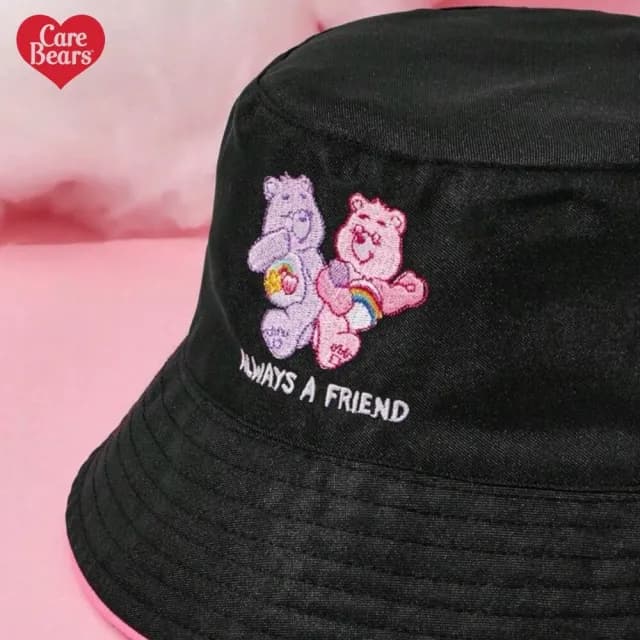 【Care Bears】女士美國彩虹熊愛心熊Care Bears顯瘦小臉雙面兩用漁夫帽 親膚透氣防潑水材質(女友女兒禮物)