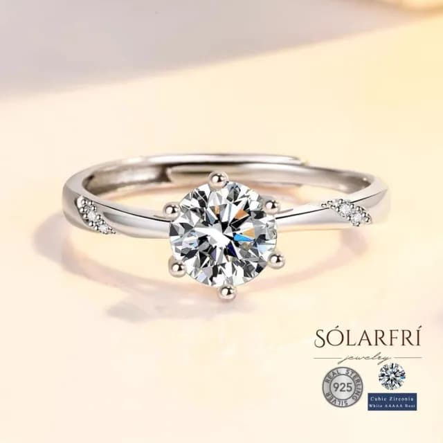 【SOLARFRi】輕奢閃耀戒指｜可調整戒圍大小禮盒包裝(生日情人女友母親老婆禮物)