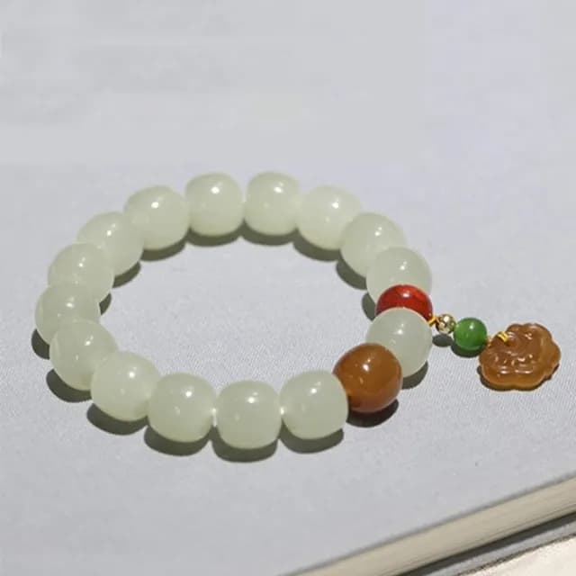 【KT DADA】和田玉手串 蘋果珠桶珠 玉手鍊 粗手環 平安手鍊 避邪手鍊 串珠手環 生日禮物 送禮