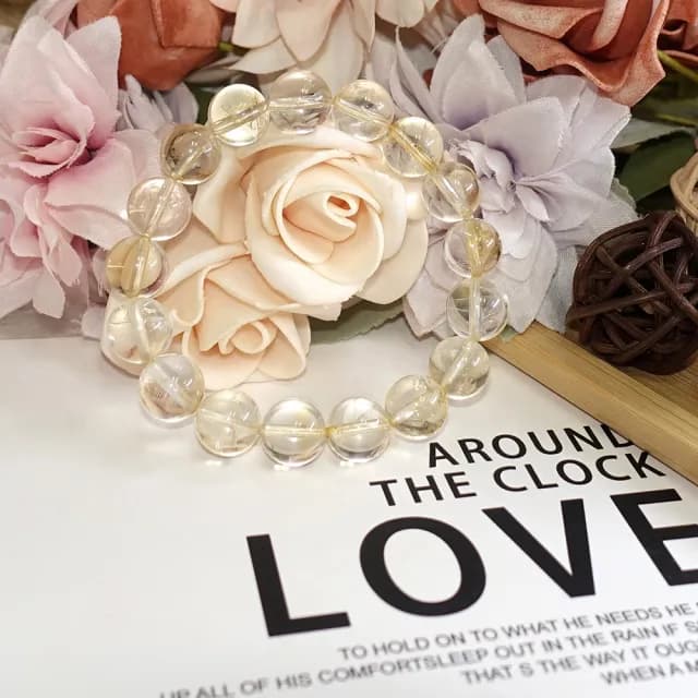 【德山珠寶】特價5A級12mm天然黃水晶手鍊(CE476)