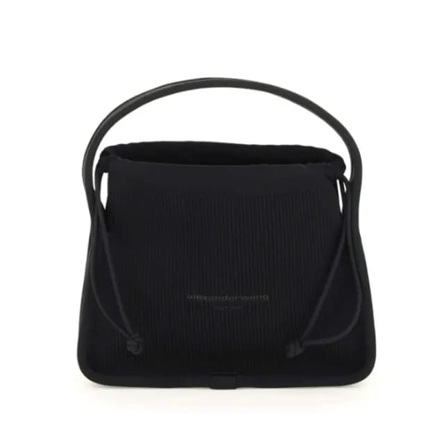 【ALEXANDER WANG】小號 羅紋 黑色 針織 托特包 手提包 手袋(20222K20T001)