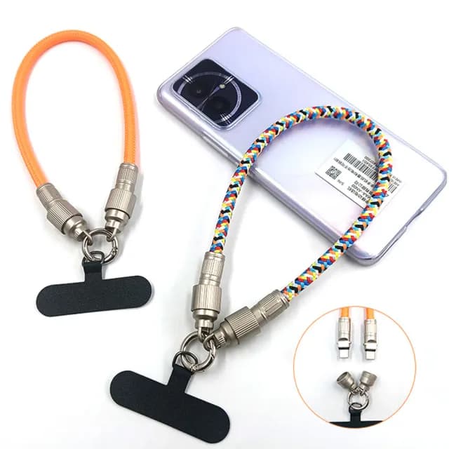 【Ouboo】iPhone 17 promax 65W手機掛繩編織充電線 二合一快充數據線 交換禮物(蘋果/安卓/Type-c/30cm)