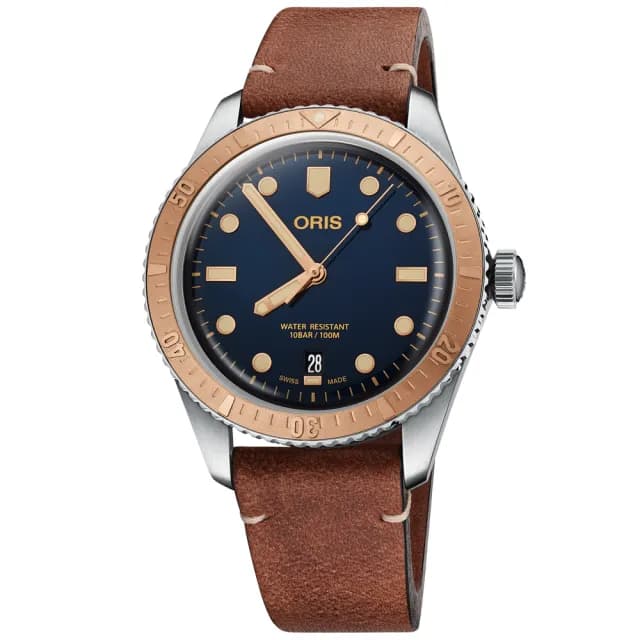 【ORIS 豪利時】DIVERS SIXTY-FIVE 1965復刻 潛水機械腕錶 父親節 禮物 送禮 推薦(0173377074355-0752045)