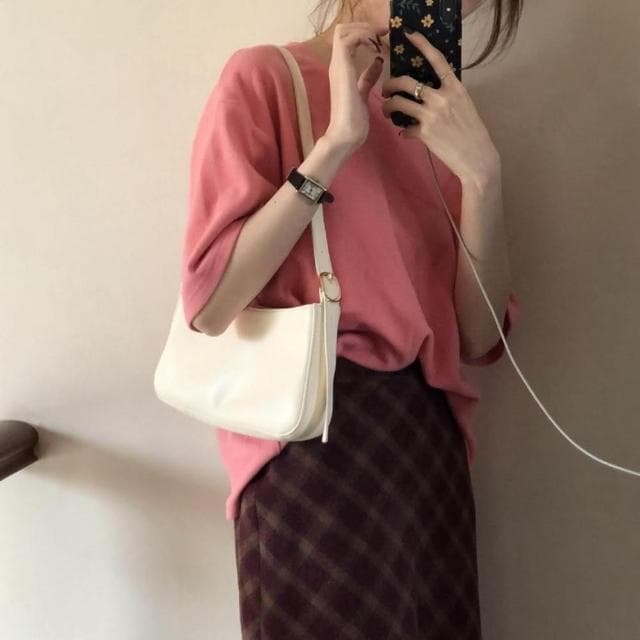 【MDMS】母親節禮物 復古 質感 油蠟皮 法棍包 腋下包 包包 斜背包 手提包 肩背包 單肩包 白色 小包 B072