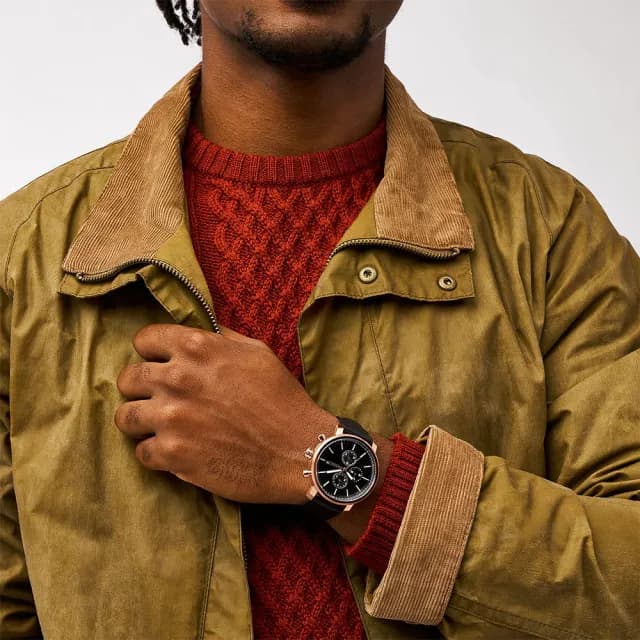 【FOSSIL】Rhett 菁英黑 多功能三眼手錶-43mm 禮物 送禮 推薦(BQ2893)