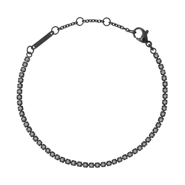 【Daniel Wellington】Tennis Bracelet 經典黑水晶不鏽鋼手環-曜目黑