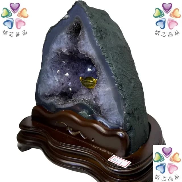 【恬芯晶品】4.6kg精選巴西紫水晶洞新居財位擺設FV40(紫鈦晶晶洞開運招財招貴人開業財位新春禮物)