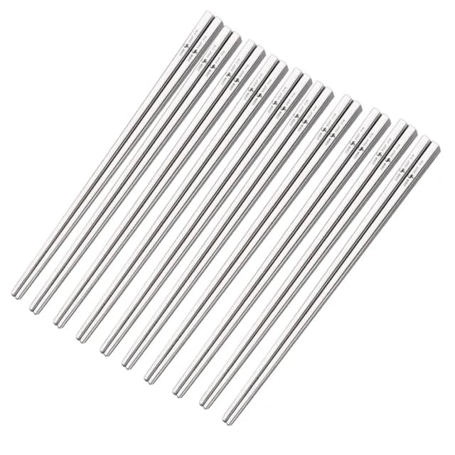 【PUSH!】餐具 316不銹鋼筷子10雙 中空防燙防滑筷子(筷子 套裝十雙 E163-2)