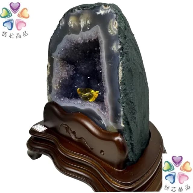【恬芯晶品】3.35kg精選巴西紫水晶洞新居財位擺設FV31(紫鈦晶晶洞開運招財招貴人開業財位新春禮物)