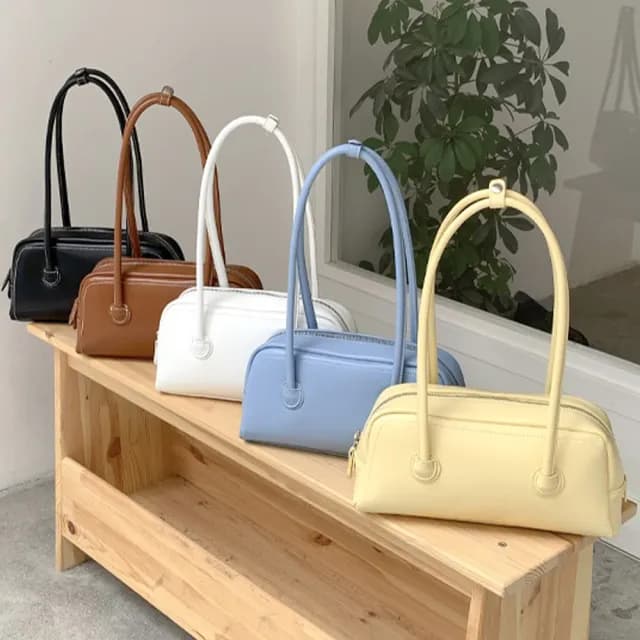 【LEEHER】情人節禮物 七夕 女生/包包/肩背包/手提包/小方包/韓國包包/銀色包包/法棍包/時髦包包/可愛包包/