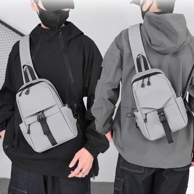【samore】男士尼龍斜挎包 防水包 斜背包 戶外休閒運動胸包 斜肩包/單肩包/側背包/腰胸 交換禮物