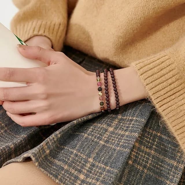 【LEESA】雙11 碧璽手串\石榴石手串\招財手鍊\能量手環\串珠水晶\禮物\多圈手串\手串\水晶手鍊\