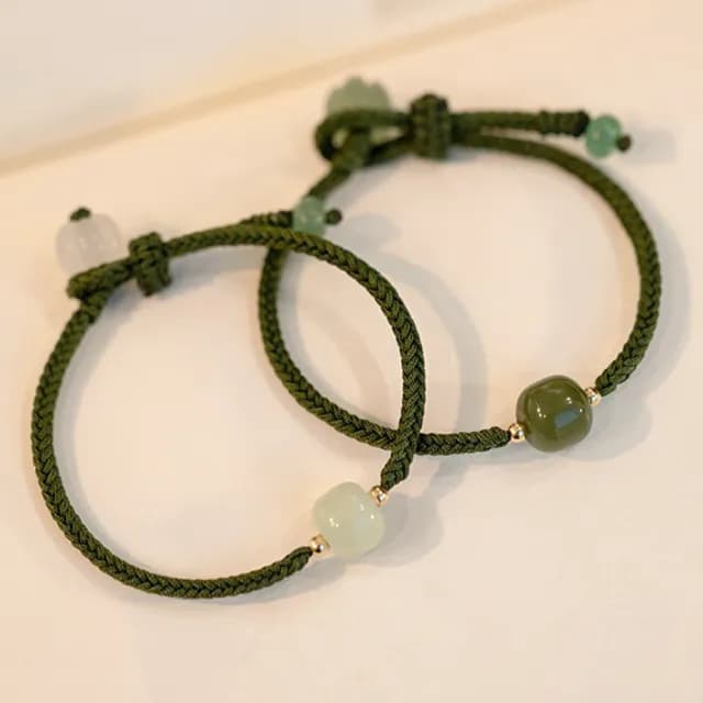 【LEESA】雙11 編織手環\和田玉手鍊\福字吊墜\兒童手鍊\保平安\氣質手鍊\百搭飾品\禮物\手鍊\手