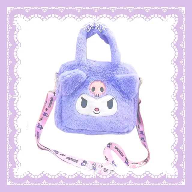 【栗子洋行】酷洛米背包迷你毛毛包毛絨 刺繡手提 側背 包庫洛米 送禮 生日禮物 女兒 孫女