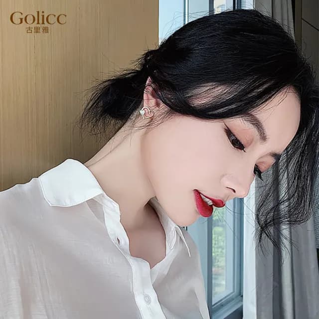【Golicc】簡約 愛心 耳環(七夕 情人節 生日 飾品 耳釘 耳飾 耳墜 禮物)