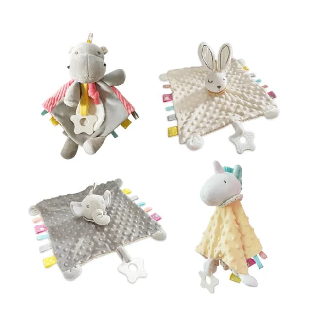 【Ocean Baby】可愛動物捏捏安撫巾(寶寶玩具/安撫/抓握練習/觸感刺激/學習/玩具/新生兒/彌月禮)