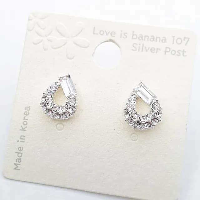 【HANEUL】高品質韓國製925純銀針 水滴造型耳環E828(微鑲鋯石/耳釘/耳針/耳扣)