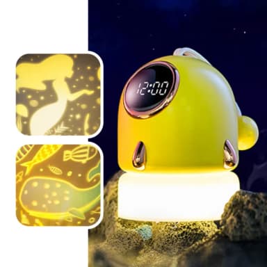 【寶貝收藏】多功能火箭手提星空寶藏機(投影燈 倒數計時器 時鐘 幻燈片 柔光小夜燈 呼吸燈 生日禮物)