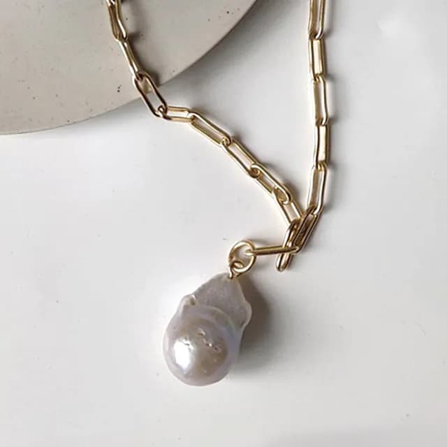 【LEEHER】雙11 金項鍊/珍珠項鍊/純銀項鍊/ins項鍊/手工項鍊/日系項鍊/項鍊/巴洛克珍珠項鍊/短