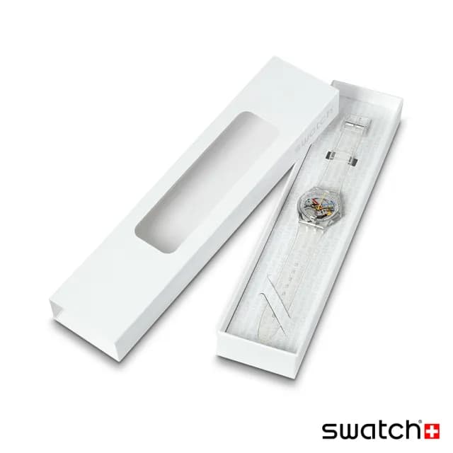 【SWATCH】CLEARLY GENT 經典手錶/男錶/女錶/瑞士製造 SO28K100-S06(34mm)