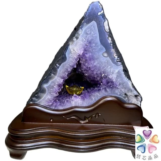 【恬芯晶品】3.85kg精選巴西紫水晶洞新居財位擺設Q8(紫鈦晶晶洞開運招財招貴人開業財位新春禮物)