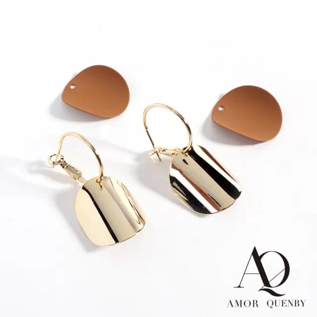 【AQ】可拆式設計一款多戴太妃糖色系耳環/配飾(AMOR Quenby/飾品/配件) - momo購物網 - 好評推薦 -