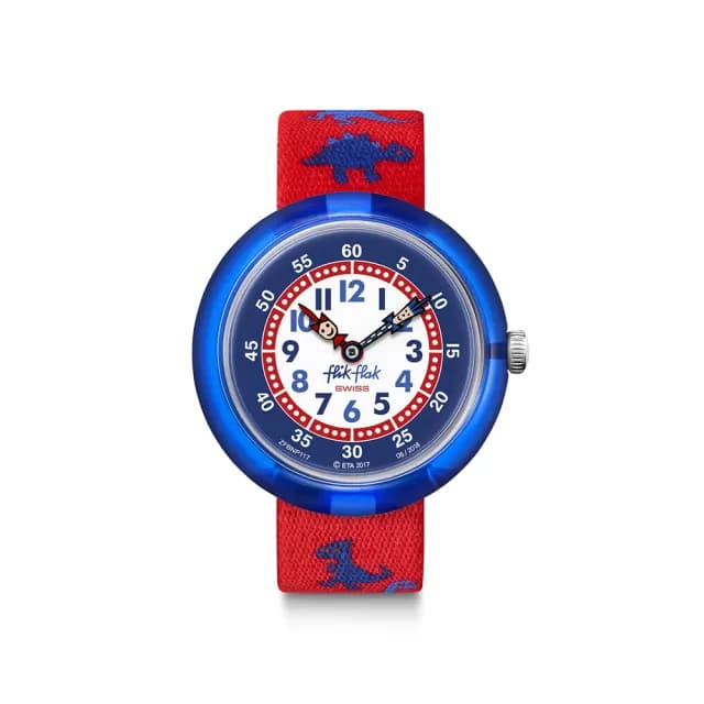 【Flik Flak】兒童手錶 DINOSAURITOS /靜音無秒針/兒童禮物/安全防水/瑞士製造 FBNP117(31.85mm)