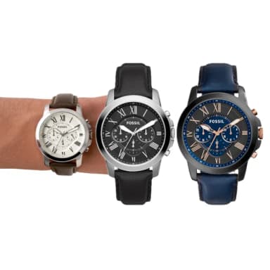 【FOSSIL 官方旗艦館】Grant系列 帥氣風尚指針計時手錶 44MM(多色可選)