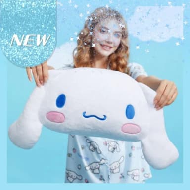 【SANRIO 三麗鷗】大耳狗喜拿酷洛米抱枕午睡枕靠墊靠枕玩偶枕頭沙發抱枕(女孩生日禮物新年送禮過年禮物)