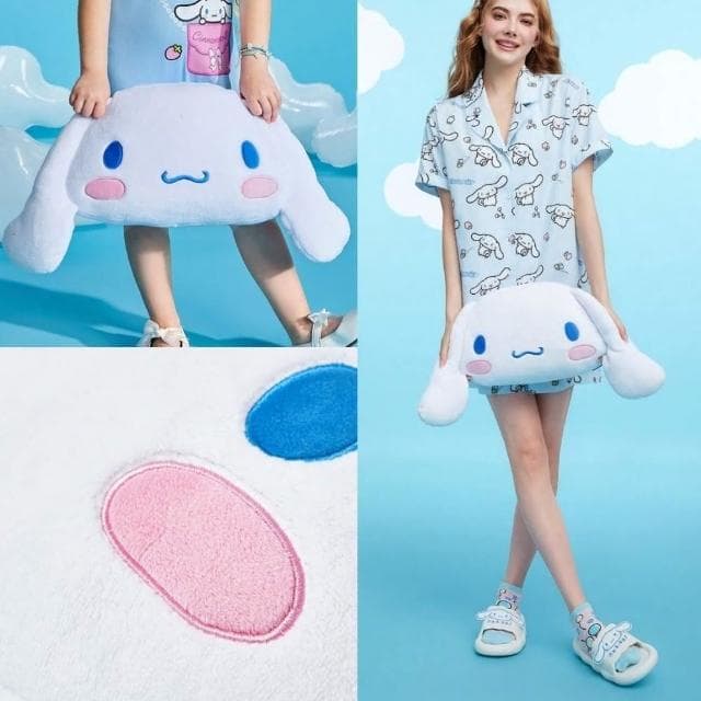 【SANRIO 三麗鷗】大耳狗喜拿酷洛米抱枕午睡枕靠墊靠枕玩偶枕頭沙發抱枕(女孩生日禮物新年送禮過年禮物)