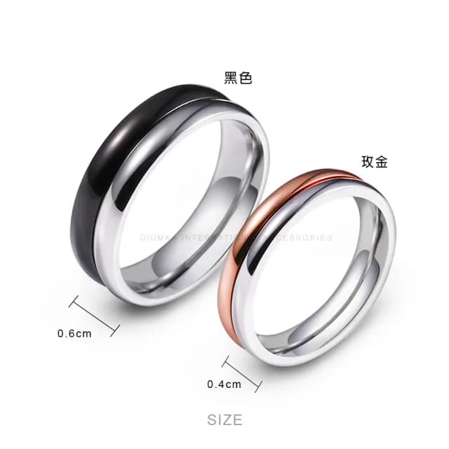【GIUMKA】新年禮物．開運．情侶對戒-單個價(黑色/玫金)
