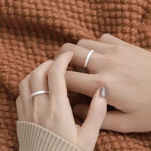 【LEESA】簡約對戒\情侶戒指\純銀戒指\鋯石戒指\對戒\銀戒指\氣質戒指\可調節\情人節禮物\百搭