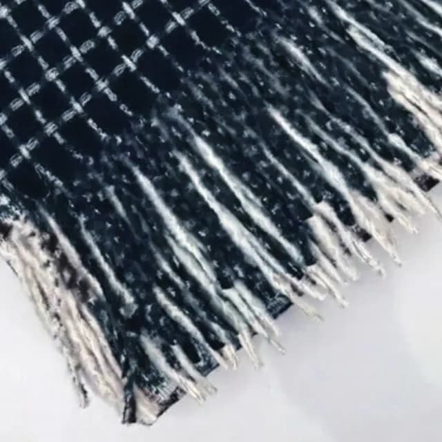 【橘魔法】格子小標籤仿羊絨圍巾(披肩 披巾 毯子 大人 配件 寒流 滑雪 保暖 交換禮物)