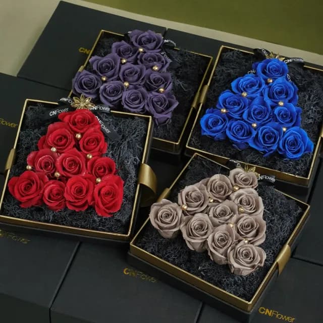 【CNFlower 西恩】ROSY CHRISTMAS TREE-藍 恆星花禮(送禮推薦/永生花/浪漫/驚喜/聖誕限定)