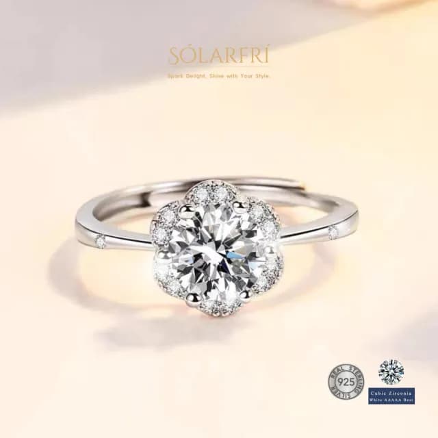 【SOLARFRi】輕奢閃耀戒指｜可調整戒圍大小禮盒包裝(情人女友母親老婆禮物禮盒包裝)