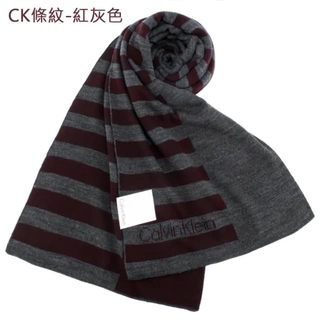 【S.T.Dupont 都彭】x CK 質感刺繡LOGO粗紋混紡羊駝毛流蘇圍巾(多款任選)