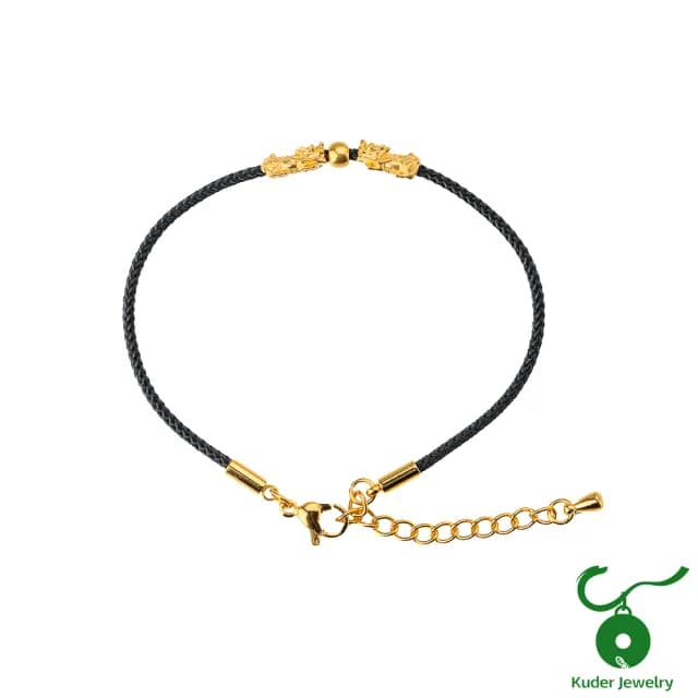 【K.D.J 圓融珠寶】999黃金 招財貔貅搶珠 手鍊