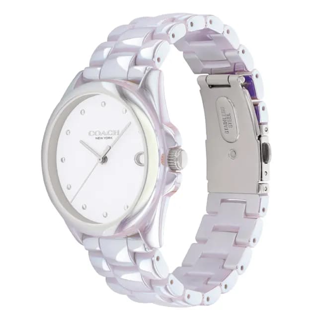 【COACH】官方授權 Greyson 優雅質感珠光陶瓷腕錶-36mm/2色可選 情人節 禮物(14504390/14504391)