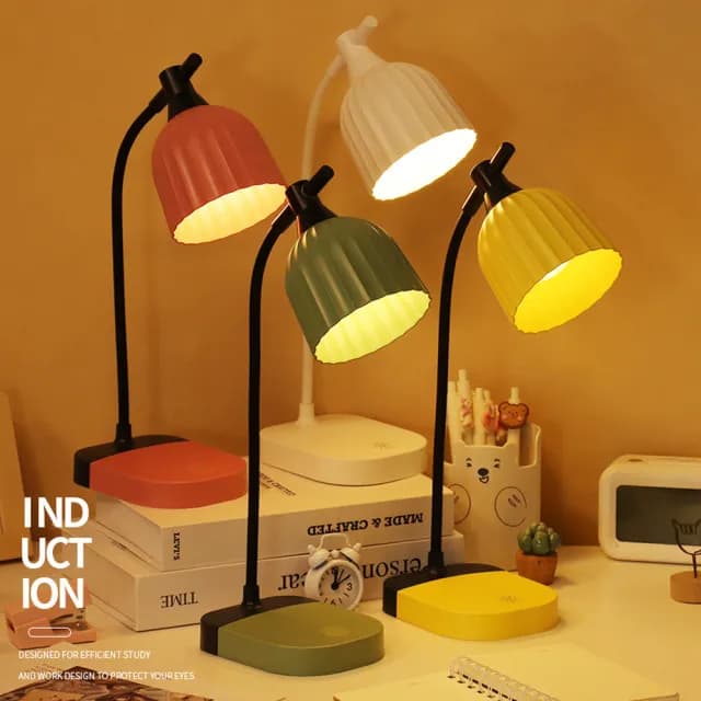 【Homeco】日系復古觸摸充電LED燈 調光檯燈 學生宿舍護眼閱讀燈 禮物(宿舍燈/學習燈/桌燈/讀寫檯燈)