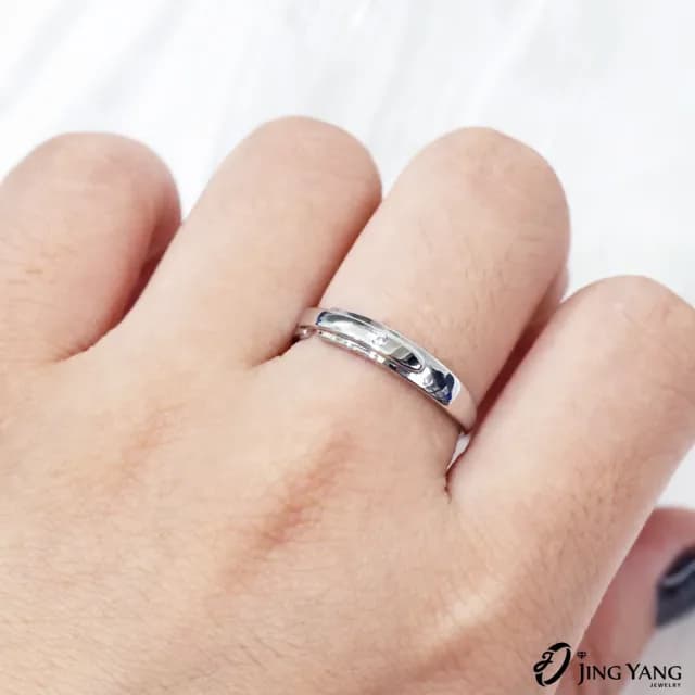 【JING YANG 晶漾】925純銀戒指簡約交錯男戒(生日禮物送禮 簡約百搭)
