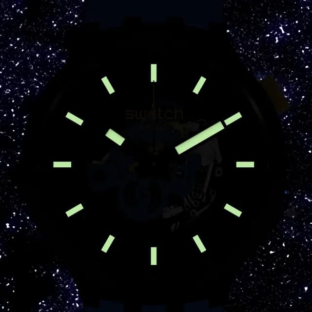 【SWATCH】BIOCERAMICNIGHT TRIP 大錶面手錶/男錶/女錶/瑞士製造 SB03B107(47mm)