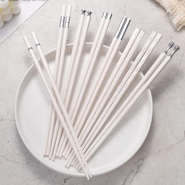 【Cookee】日式合金筷子 耐高溫筷子 家用餐具五雙裝 24cm 交換禮物